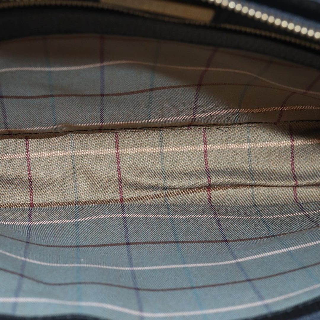 Burberry Clutch Bag Leather Black Auth 78411