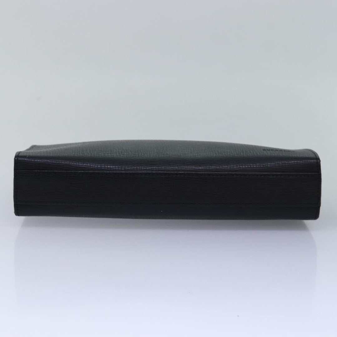Burberry Clutch Bag Leather Black Auth 78411