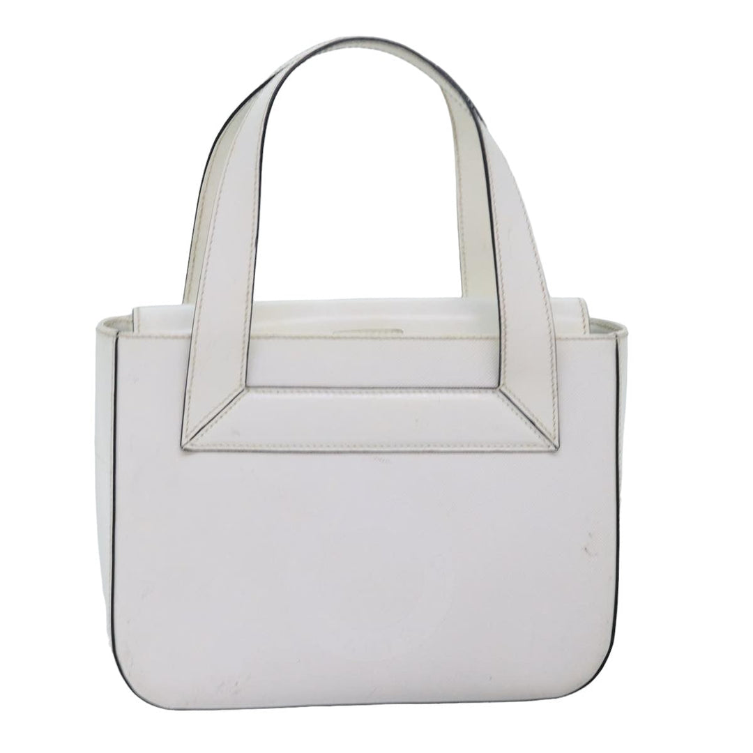 Celine Hand Bag PVC Leather White Auth 78426