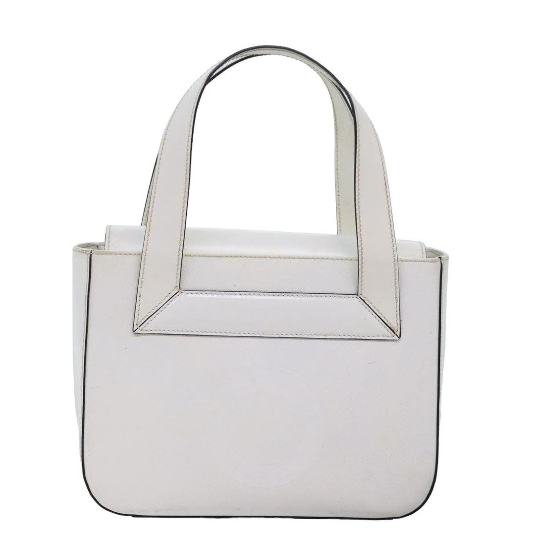 Celine Hand Bag PVC Leather White Auth 78426