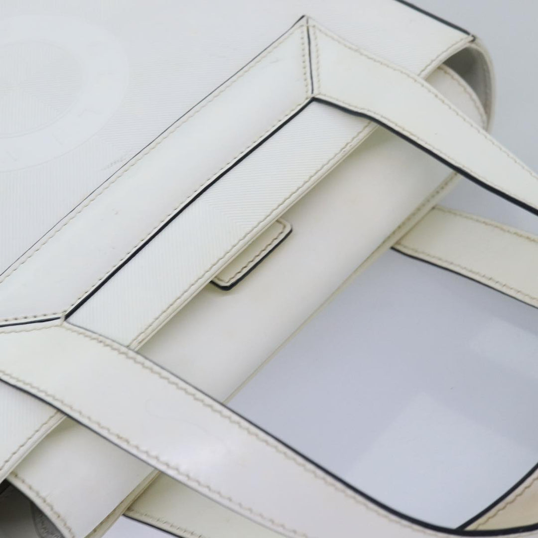 Celine Hand Bag PVC Leather White Auth 78426