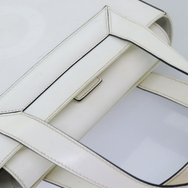 Celine Hand Bag PVC Leather White Auth 78426