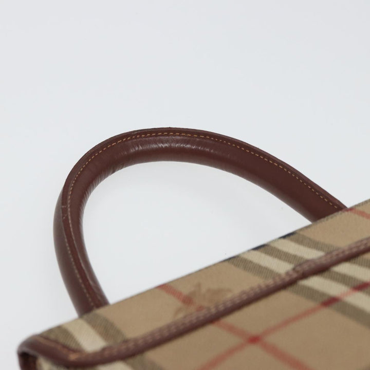 BurberrySs Nova Check Hand Bag PVC Leather 2way Beige Auth 78448