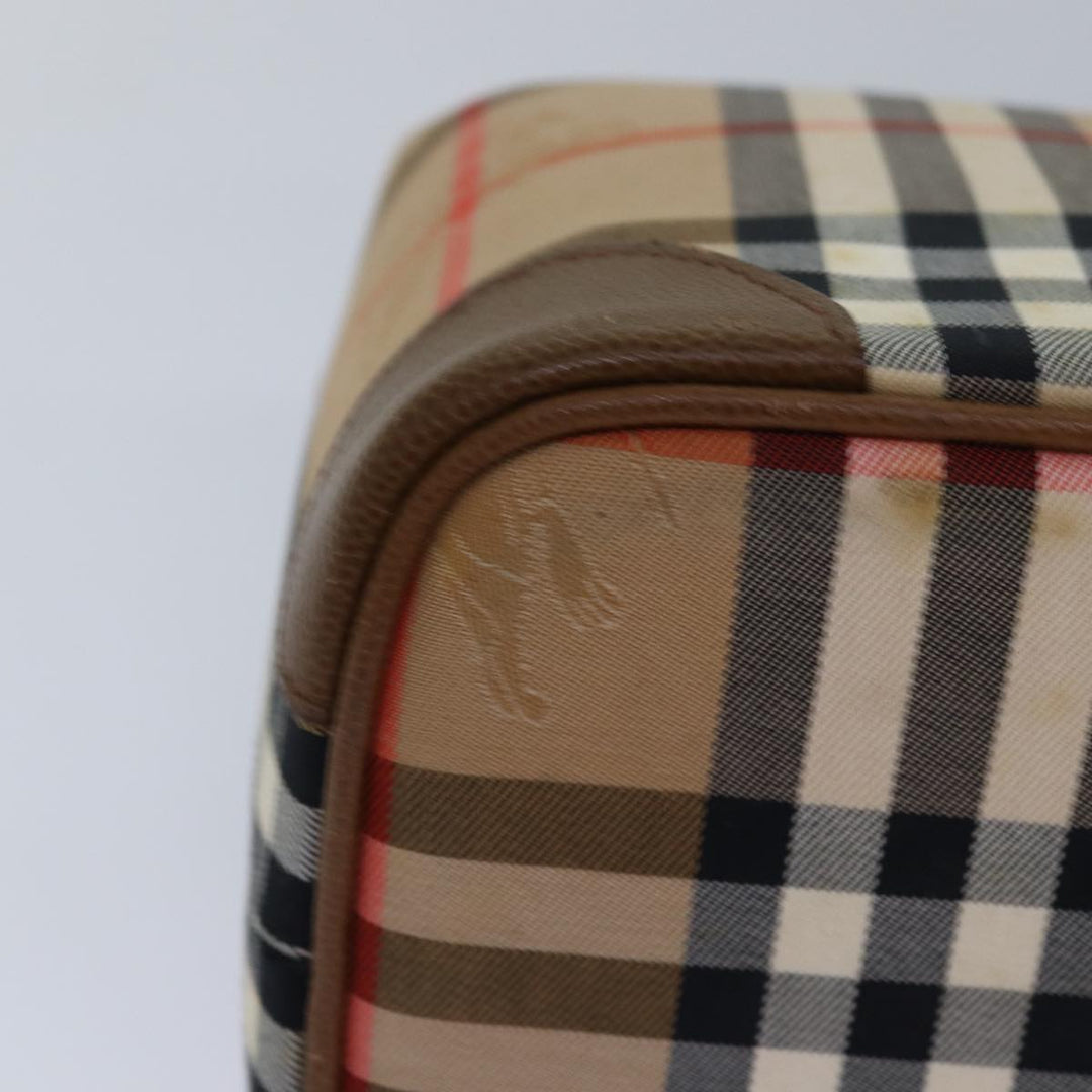BurberrySs Nova Check Hand Bag Canvas Beige Auth 78457