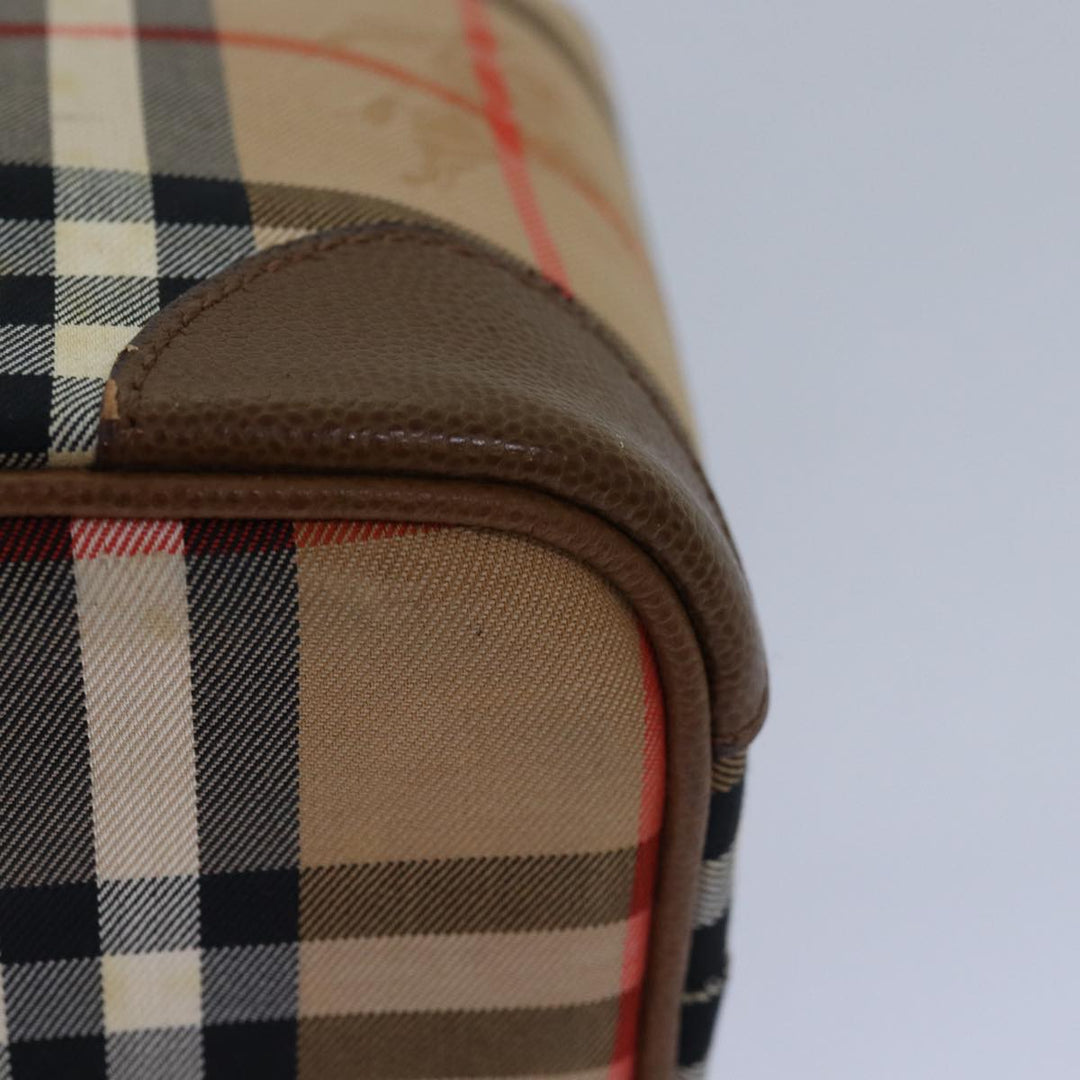 BurberrySs Nova Check Hand Bag Canvas Beige Auth 78457