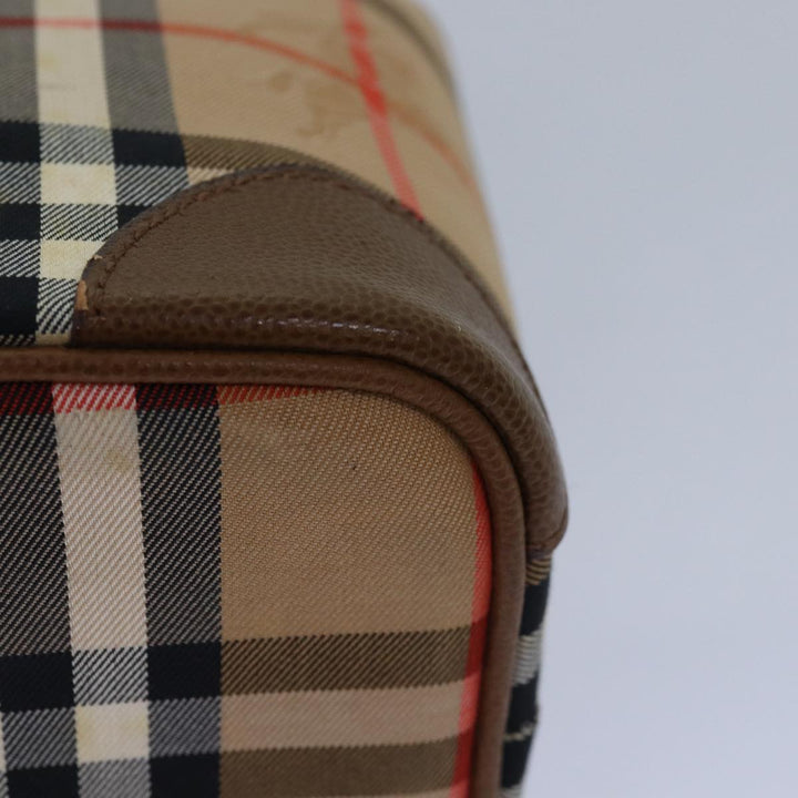 BurberrySs Nova Check Hand Bag Canvas Beige Auth 78457