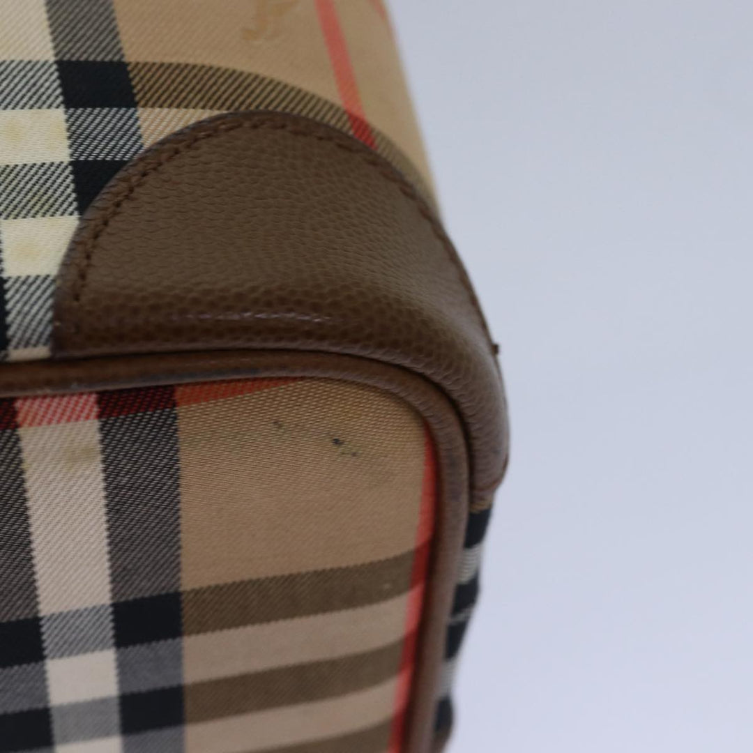 BurberrySs Nova Check Hand Bag Canvas Beige Auth 78457