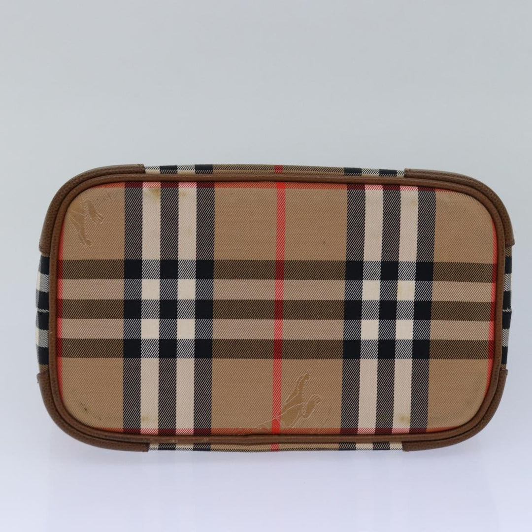 BurberrySs Nova Check Hand Bag Canvas Beige Auth 78457