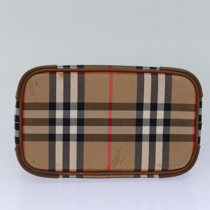 BurberrySs Nova Check Hand Bag Canvas Beige Auth 78457