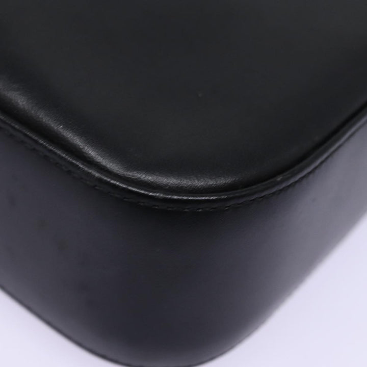 Burberry Nova Check Hand Bag Nylon Leather Beige Black Auth 78540