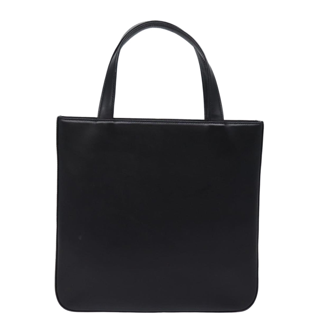 Burberry Nova Check Hand Bag Nylon Leather Beige Black Auth 78540