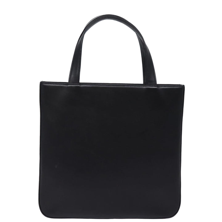 Burberry Nova Check Hand Bag Nylon Leather Beige Black Auth 78540