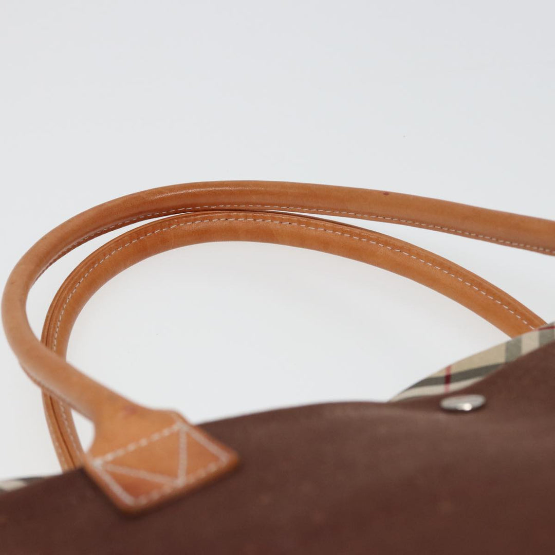 Burberry Nova Check Tote Bag Canvas Beige Brown Auth 78542