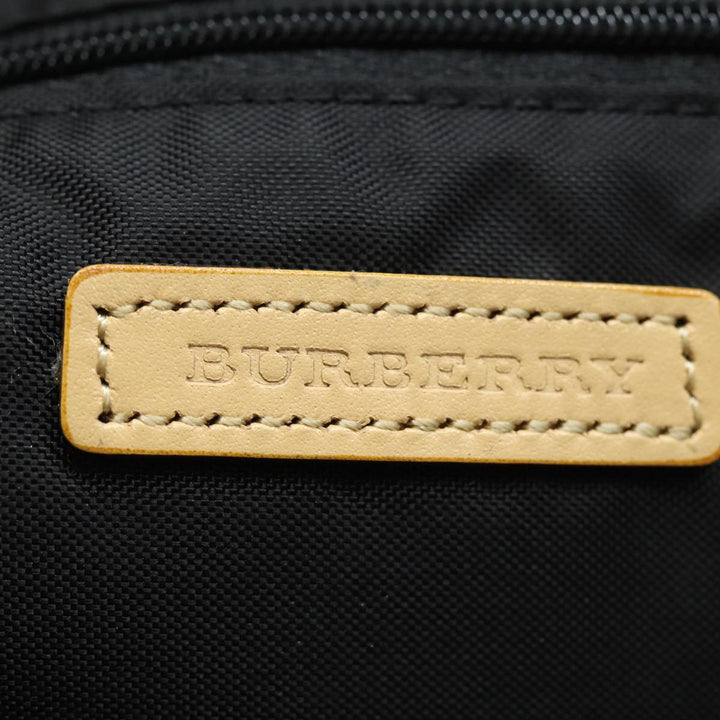 Burberry Nova Check Hand Bag Nylon Brown Auth 78543