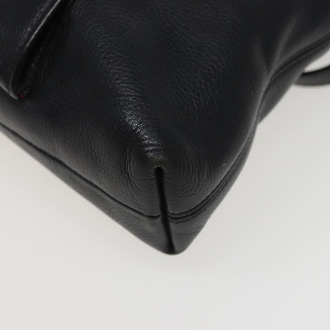 Celine Shoulder Bag Leather Black  78547
