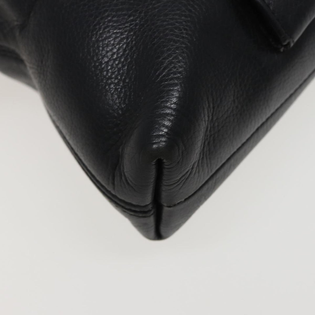 Celine Shoulder Bag Leather Black  78547