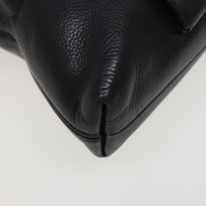 Celine Shoulder Bag Leather Black  78547