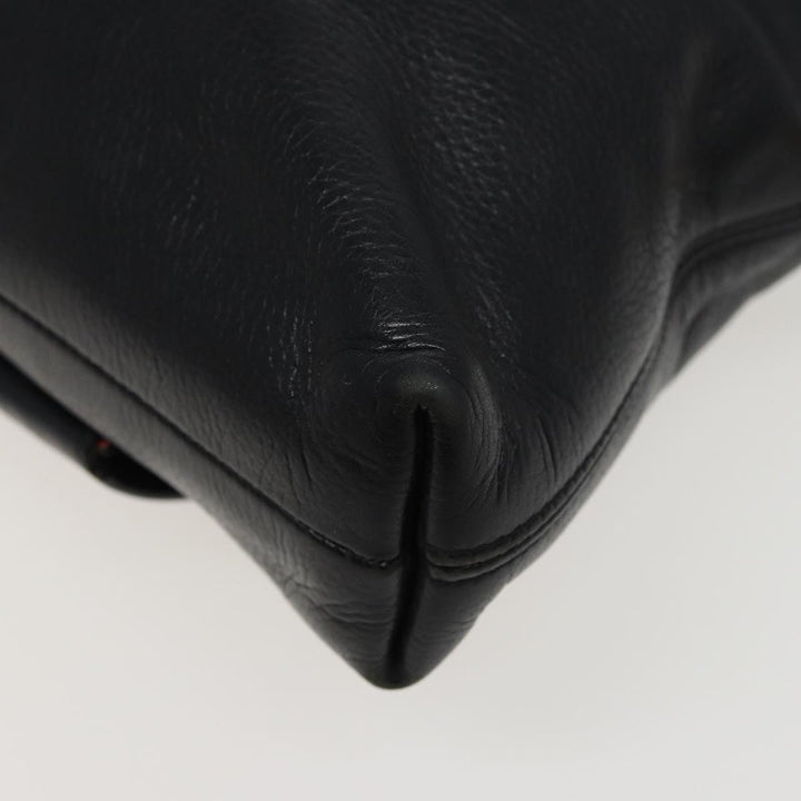 Celine Shoulder Bag Leather Black  78547