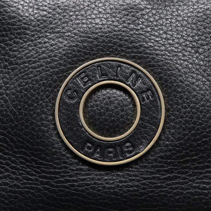 Celine Shoulder Bag Leather Black  78547