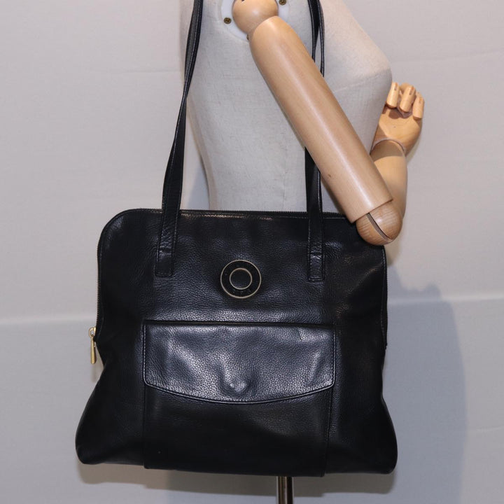 Celine Shoulder Bag Leather Black  78547