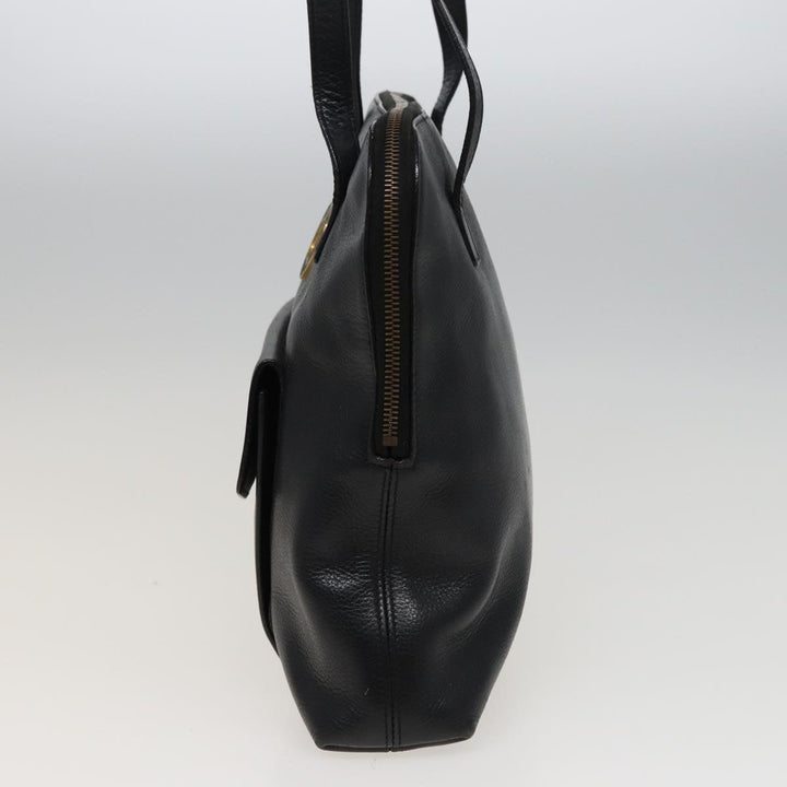 Celine Shoulder Bag Leather Black  78547