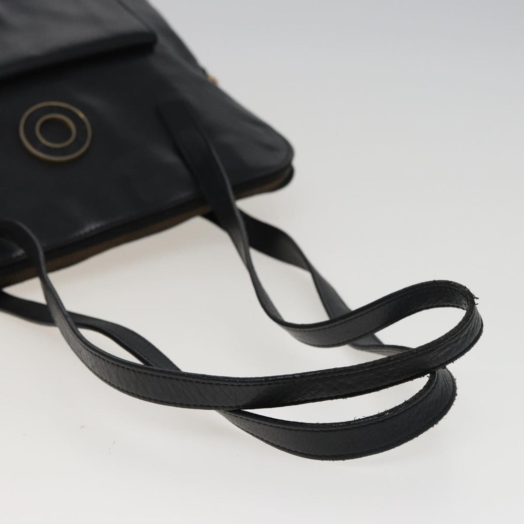 Celine Shoulder Bag Leather Black  78547