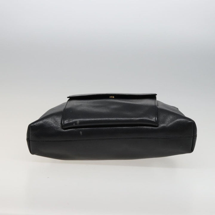 Celine Shoulder Bag Leather Black  78547