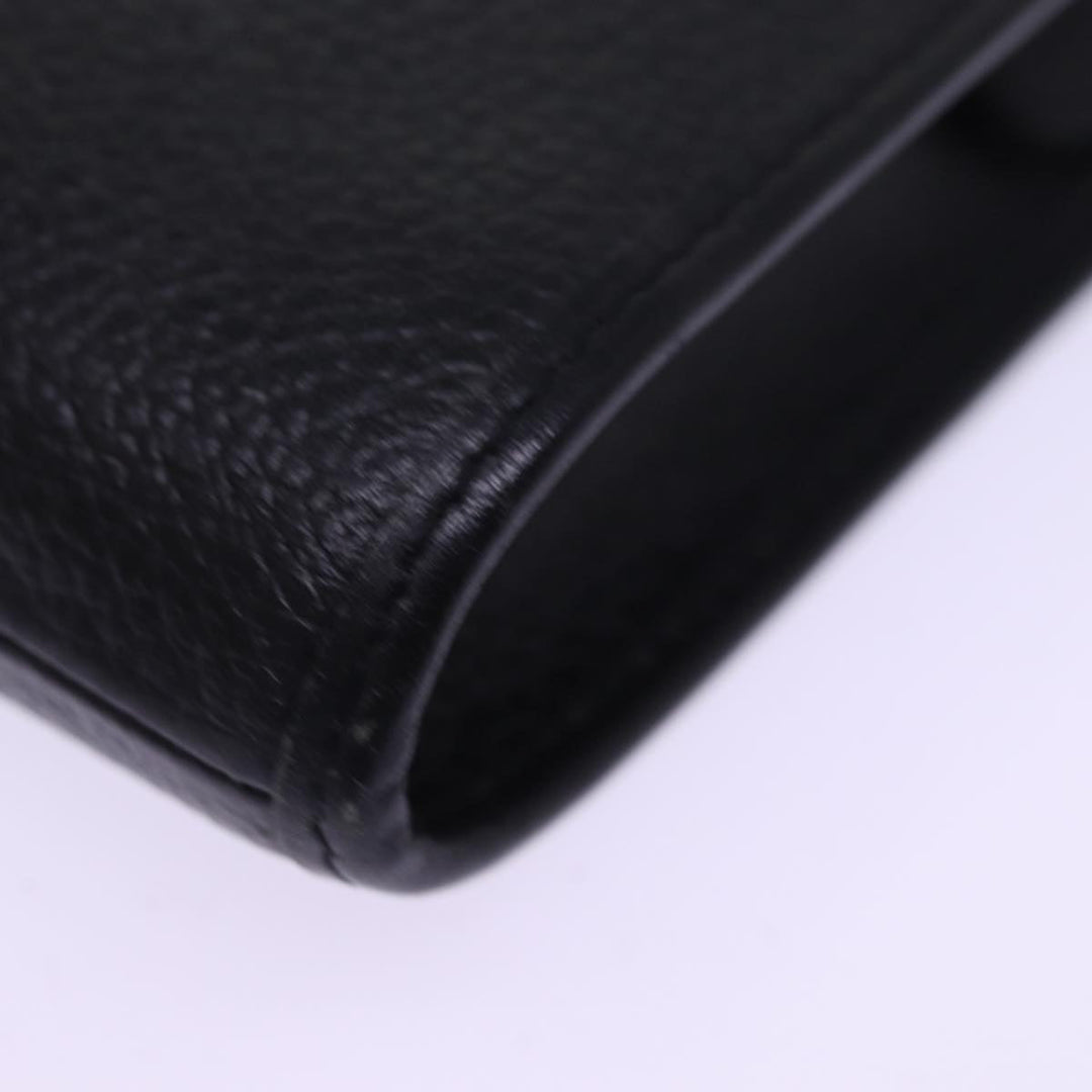 BurberrySs Clutch Bag Leather Black Auth 78604