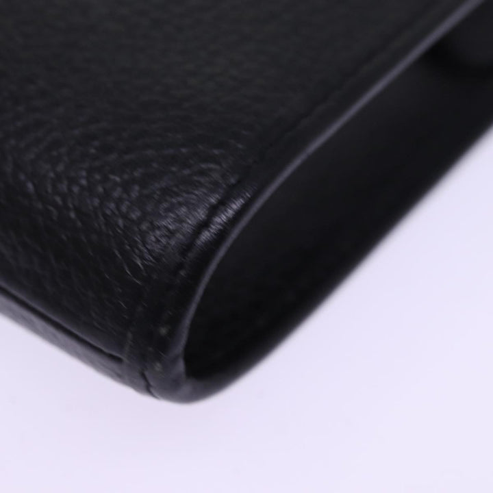 BurberrySs Clutch Bag Leather Black Auth 78604