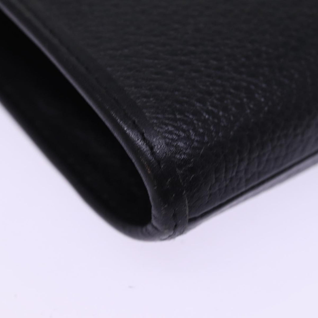 BurberrySs Clutch Bag Leather Black Auth 78604
