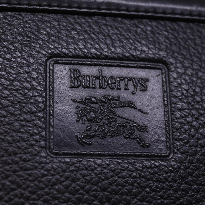 BurberrySs Clutch Bag Leather Black Auth 78604