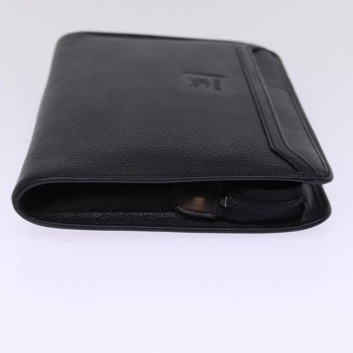 BurberrySs Clutch Bag Leather Black Auth 78604