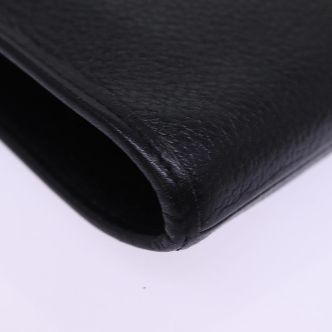 BurberrySs Clutch Bag Leather Black Auth 78604