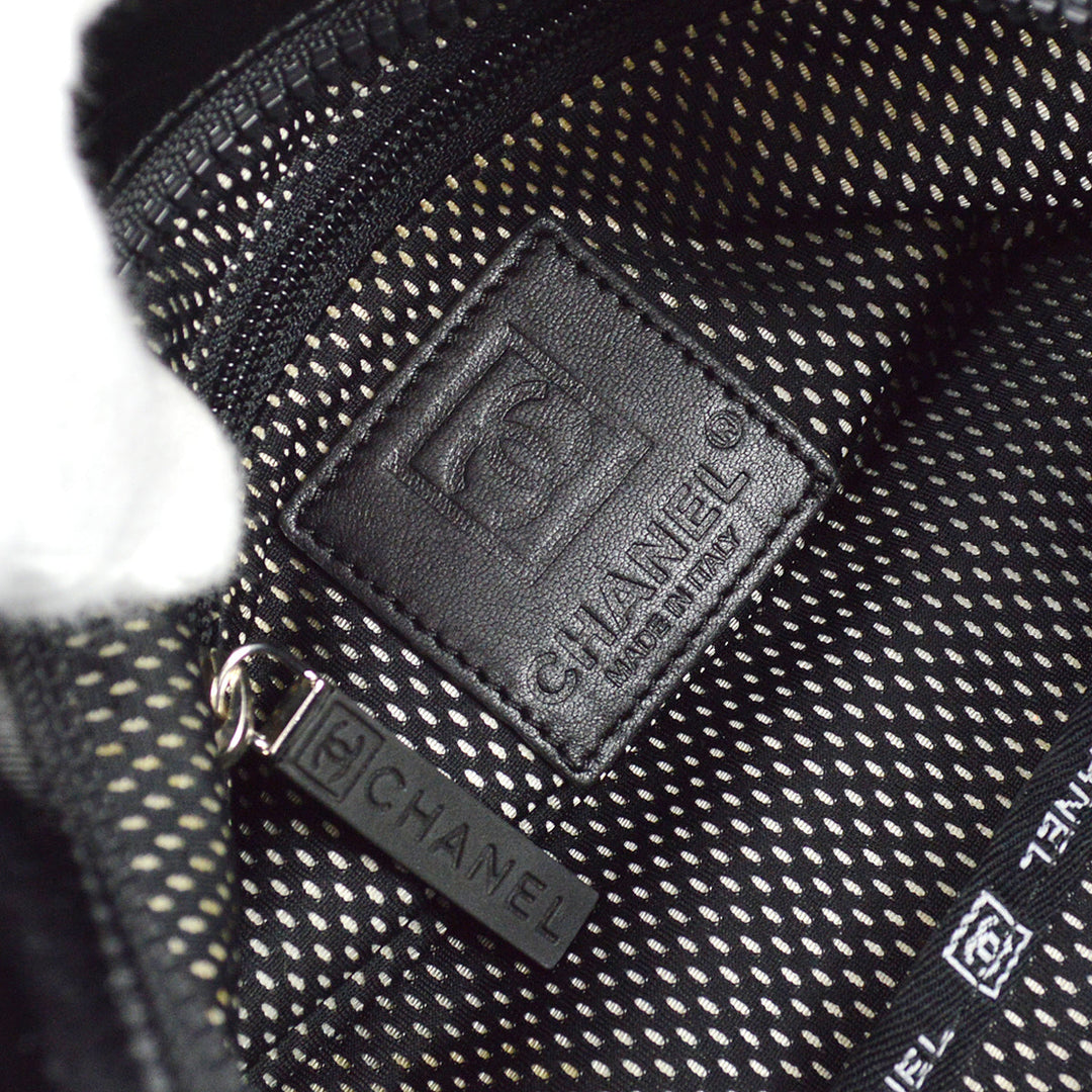 Top Quality Chanel Black Vinyl Sport Line Duffle Gym Bag