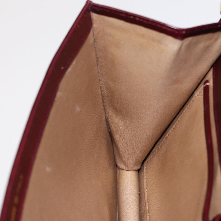 Celine Shoulder Bag Leather Wine Red  78766