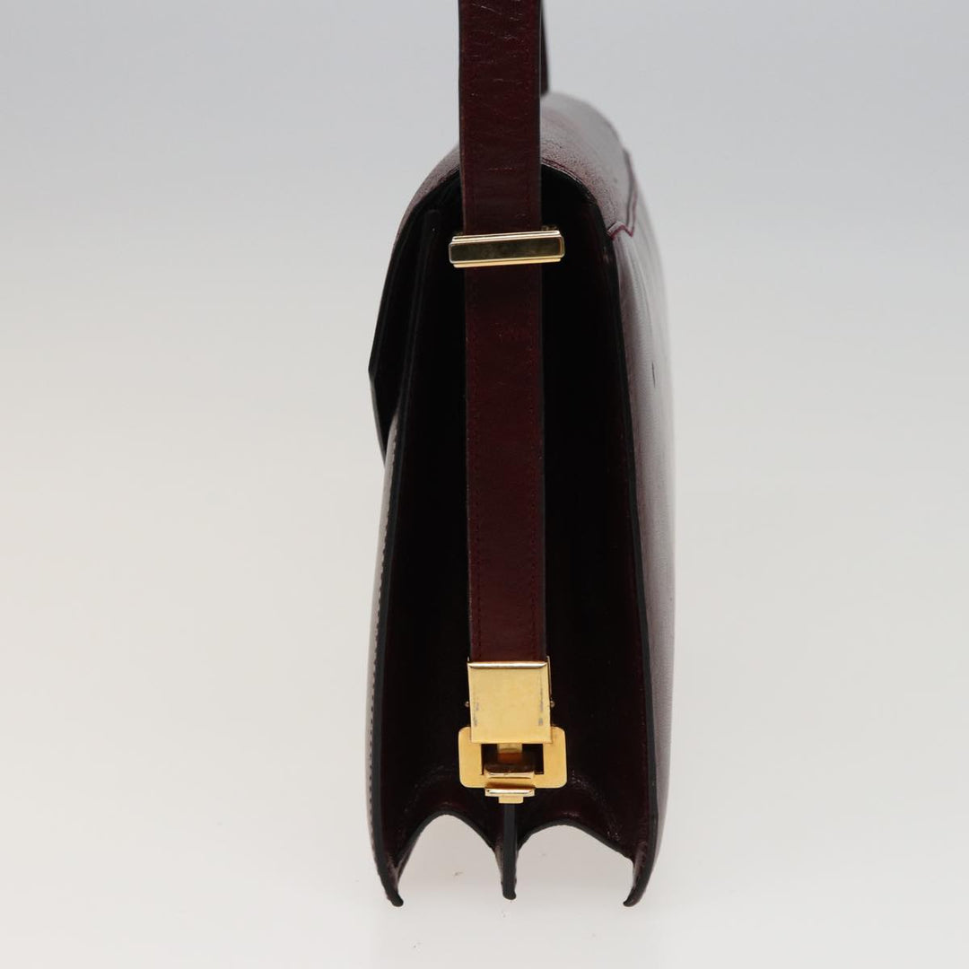 Celine Shoulder Bag Leather Wine Red  78766