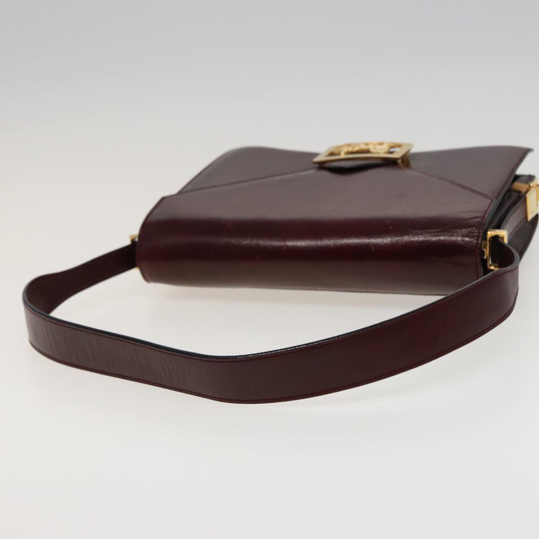 Celine Shoulder Bag Leather Wine Red  78766