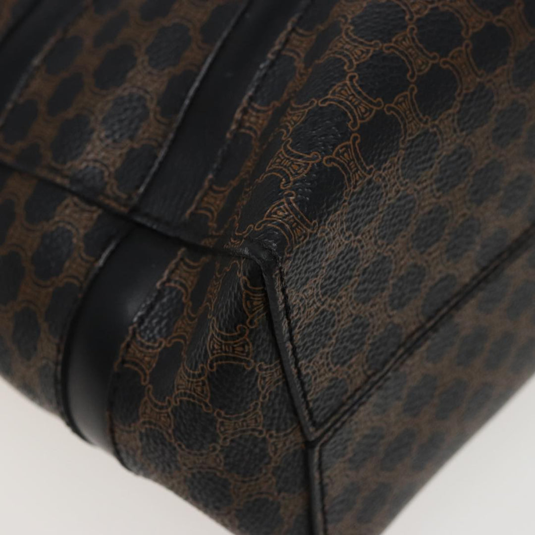 Celine Macadam Canvas Tote Bag PVC Black Auth 78829