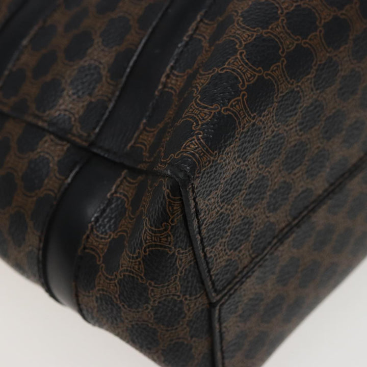 Celine Macadam Canvas Tote Bag PVC Black Auth 78829