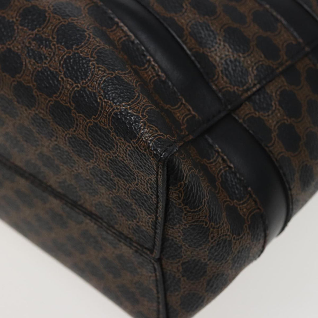 Celine Macadam Canvas Tote Bag PVC Black Auth 78829