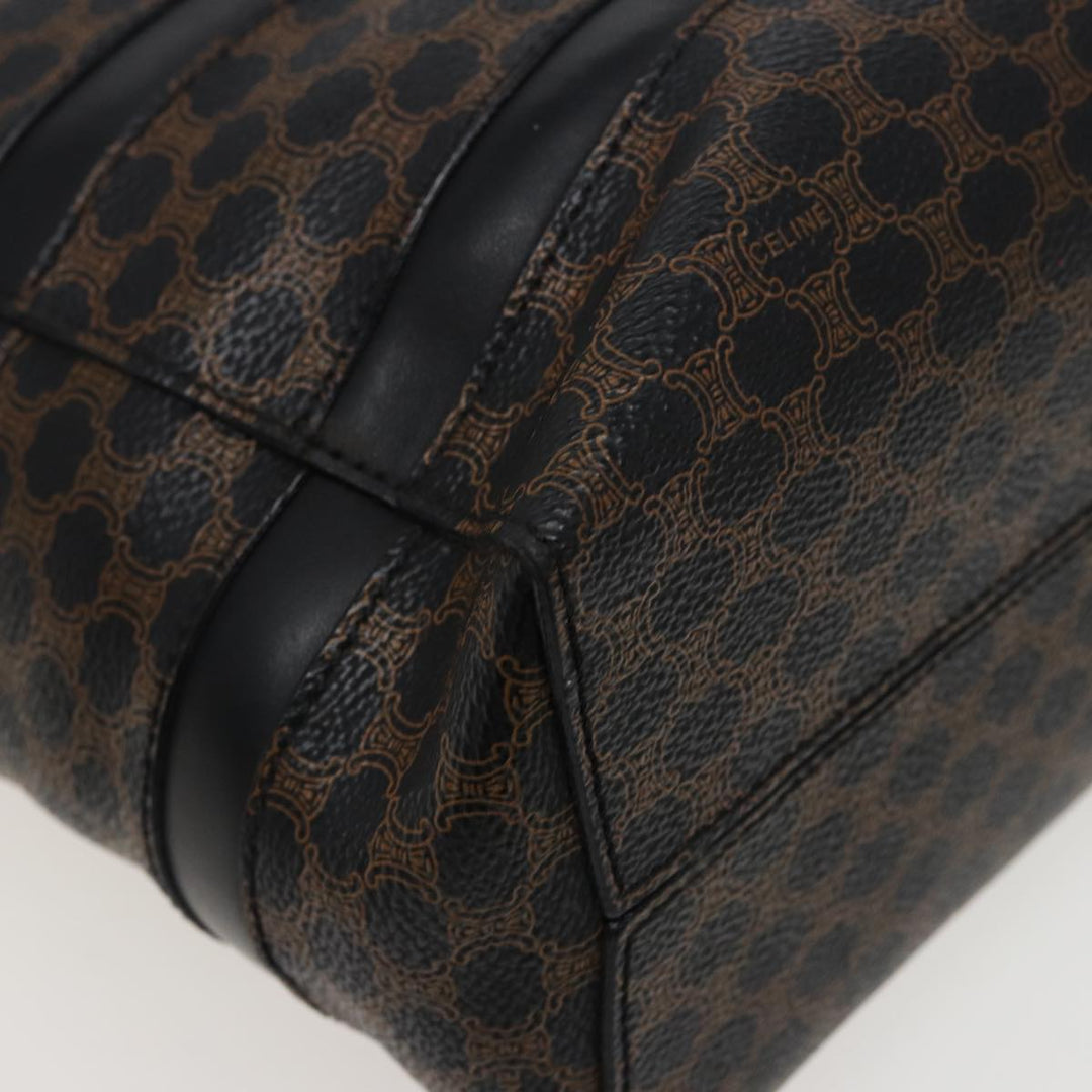 Celine Macadam Canvas Tote Bag PVC Black Auth 78829