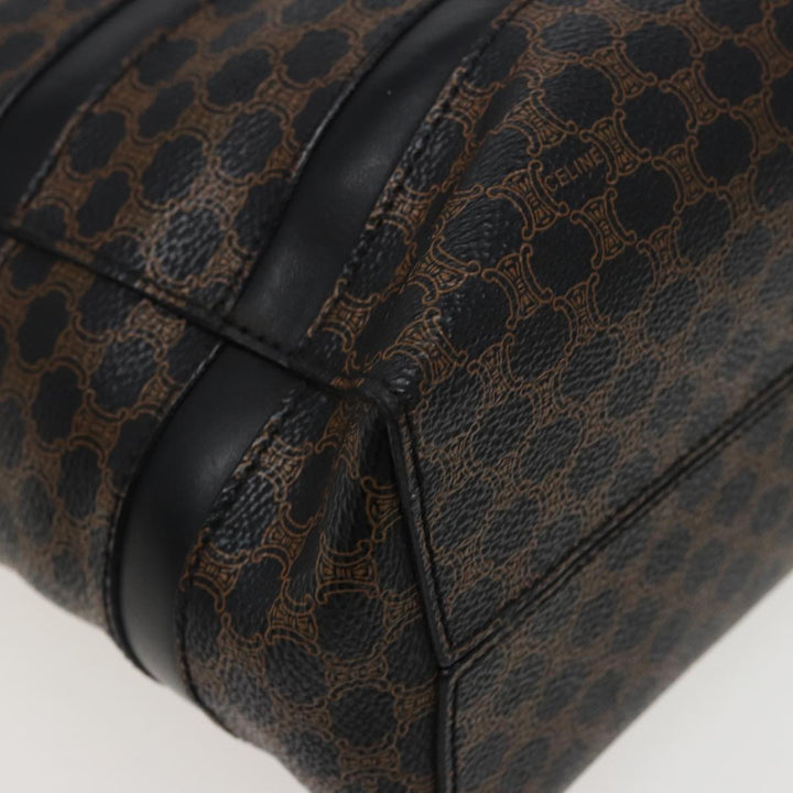 Celine Macadam Canvas Tote Bag PVC Black Auth 78829