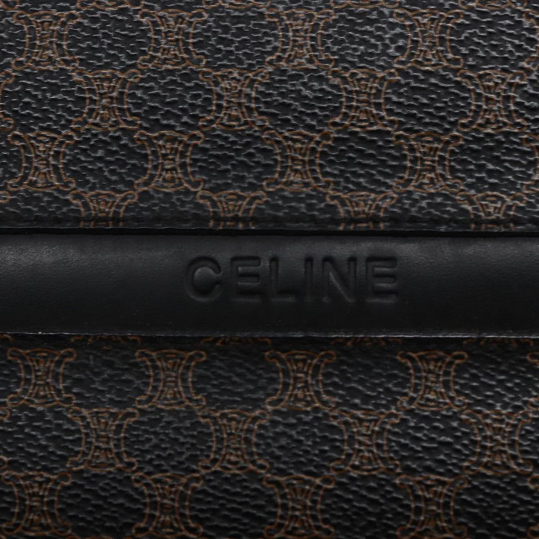 Celine Macadam Canvas Tote Bag PVC Black Auth 78829