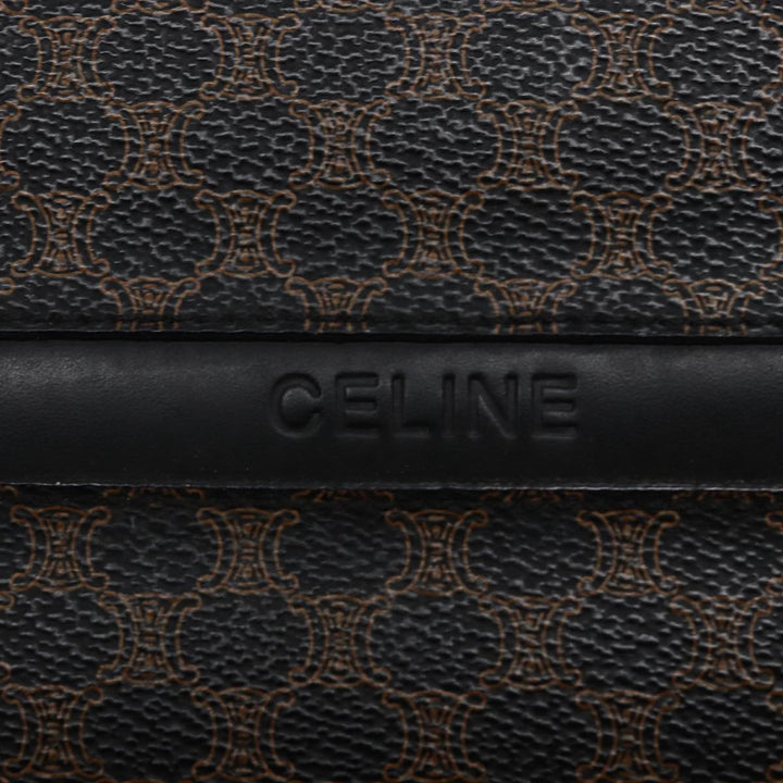 Celine Macadam Canvas Tote Bag PVC Black Auth 78829
