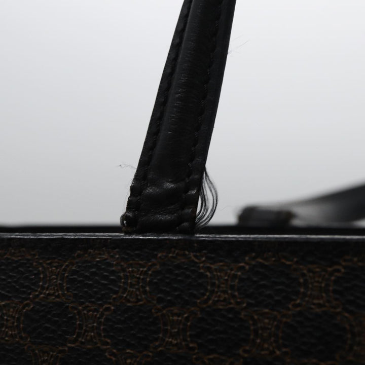 Celine Macadam Canvas Tote Bag PVC Black Auth 78829