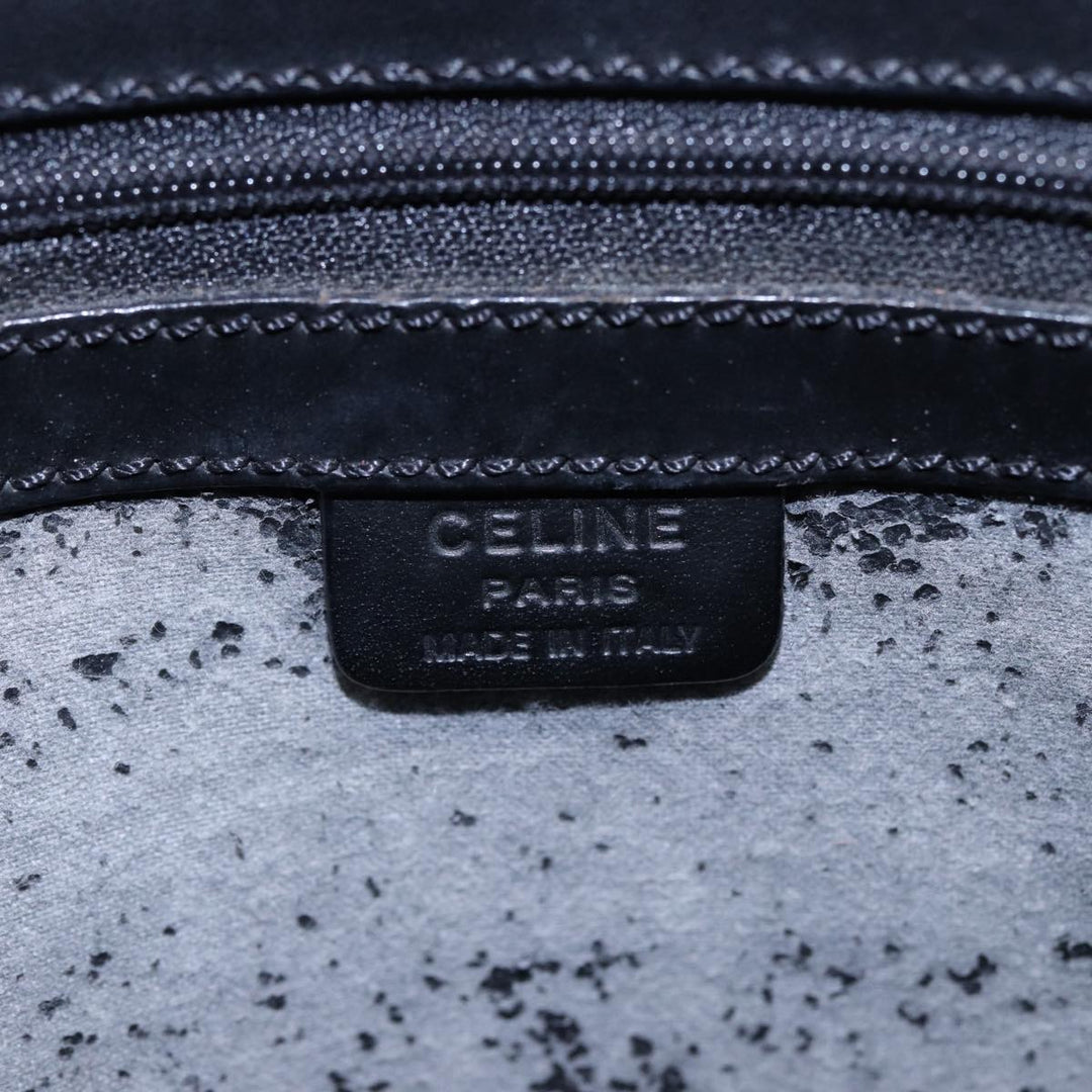 Celine Macadam Canvas Tote Bag PVC Black Auth 78829