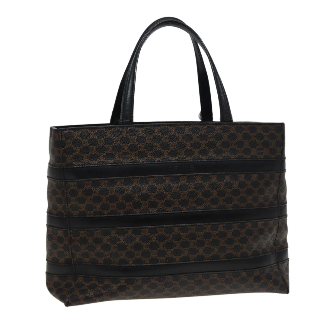 Celine Macadam Canvas Tote Bag PVC Black Auth 78829