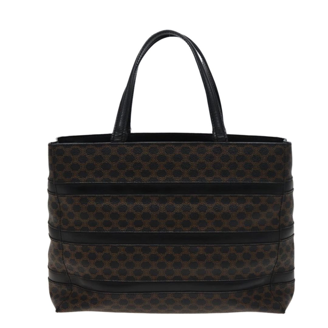 Celine Macadam Canvas Tote Bag PVC Black Auth 78829