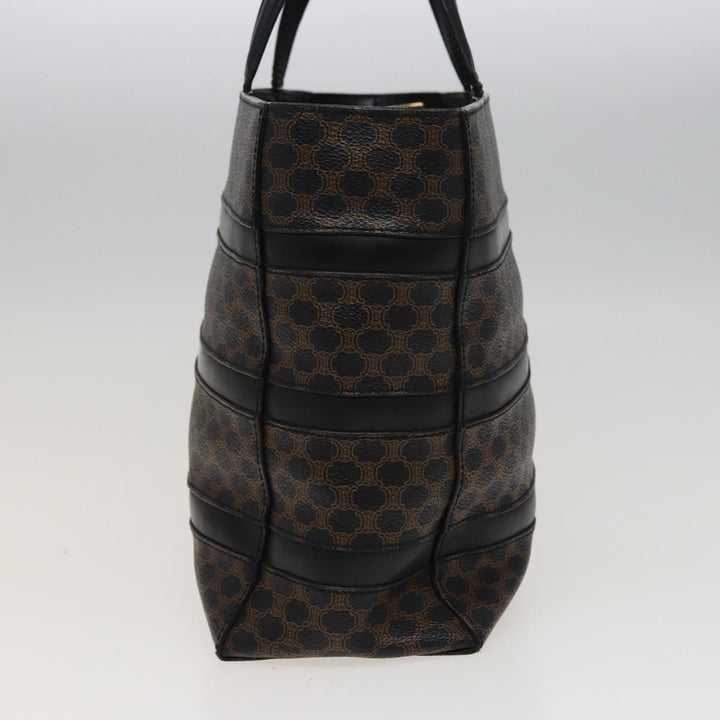 Celine Macadam Canvas Tote Bag PVC Black Auth 78829