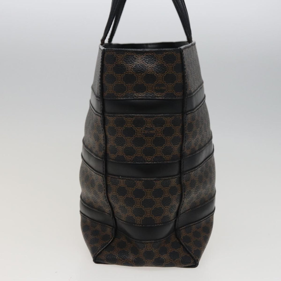 Celine Macadam Canvas Tote Bag PVC Black Auth 78829